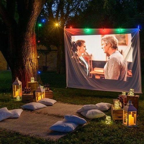 Portable Giant Outdoor Movie Screen 60-150 inches Foldable Projector Screen