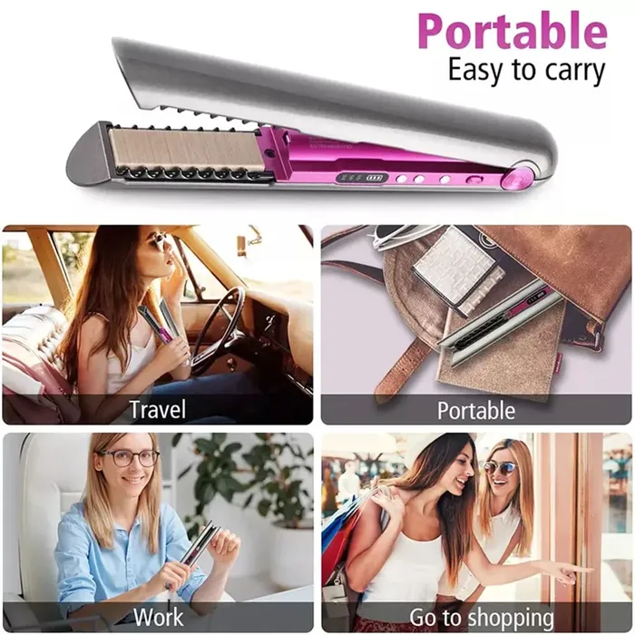 Professional 2-in-1 Cordless Hair Straightener and Curler