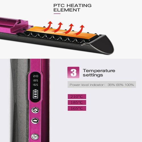 Professional 2-in-1 Cordless Hair Straightener and Curler