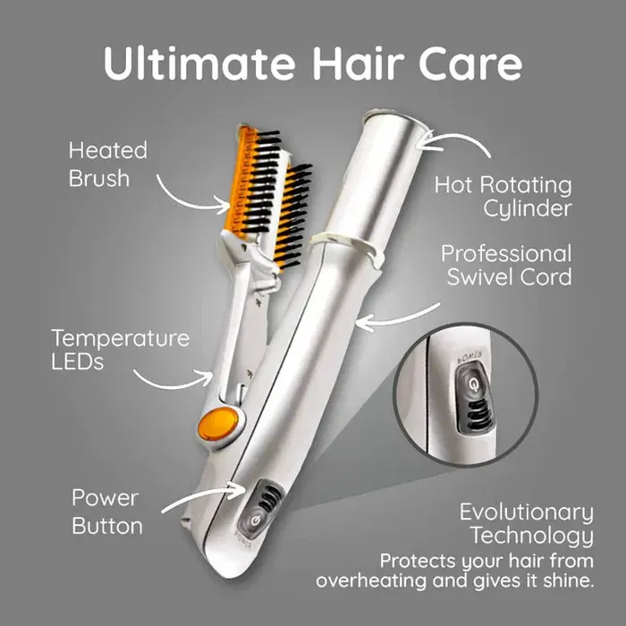 Professional 2 In 1 Rotating Iron Hair Brush