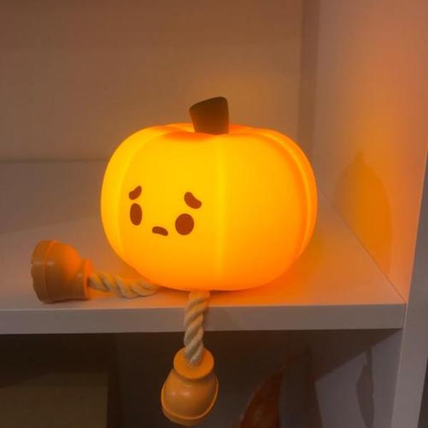 Pumpkin Night Light, Cute LED Lamp, Silicone Dimmable Nursery Nightlight for Kids, Silicone Rechargeable Bedside Touch Lamp photo review