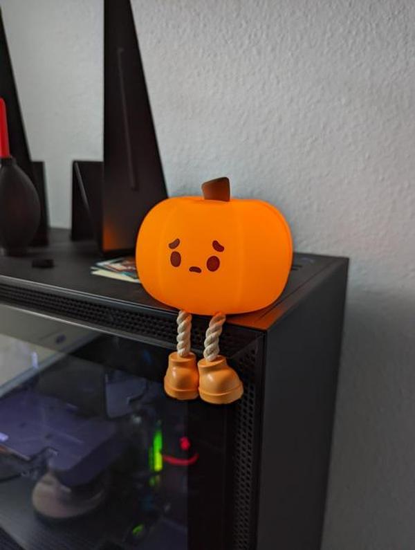 Pumpkin Night Light, Cute LED Lamp, Silicone Dimmable Nursery Nightlight for Kids, Silicone Rechargeable Bedside Touch Lamp photo review