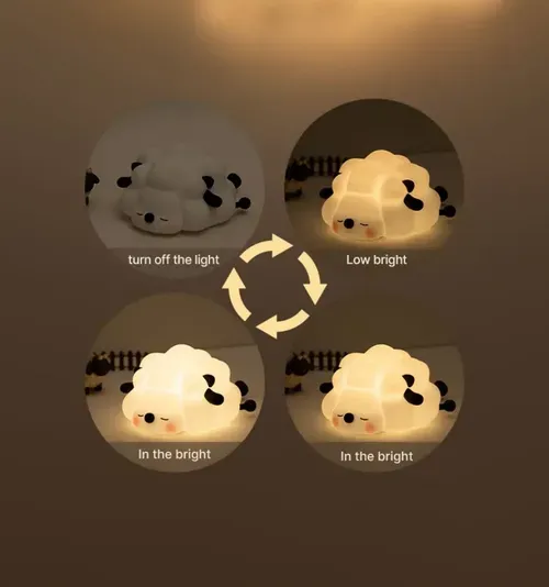 Rechargeable LED Cute Sheep Night Light with Touch Sensor for Kids Bedroom Decor