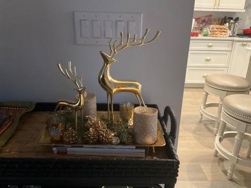 Reindeer Figurine Statues Deluxe, Christmas Deer Pure Copper Heavy Reindeer Ornaments for Home Decor photo review