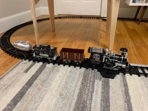 Remote Control Train Set with Smoke, Sound and Light, RC Train Toy Under Christmas Tree, Toy Train Set for Under Christmas Tree photo review