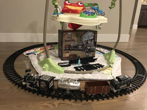 Remote Control Train Set with Smoke, Sound and Light, RC Train Toy Under Christmas Tree, Toy Train Set for Under Christmas Tree photo review