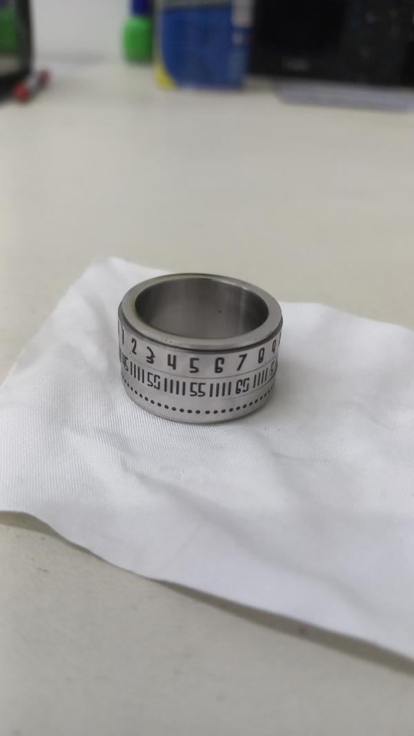 Retro Rotatable Arabic Numeral Titanium Ring, Rotating Noctilucent Arabic Numerals Ring photo review