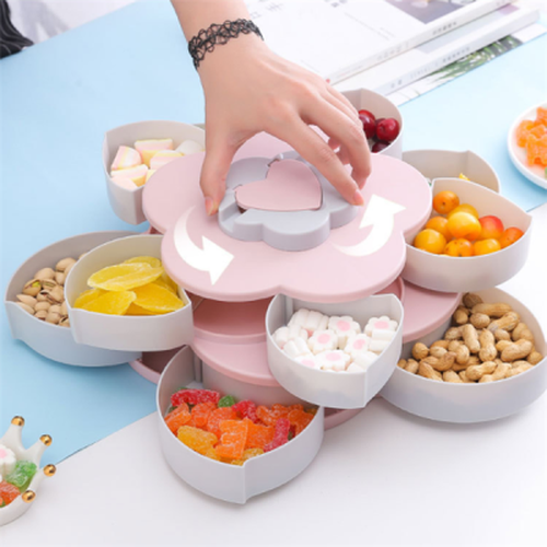 Rotating Plastic Storage Box Seed Nut Candy Dried Fruit Box