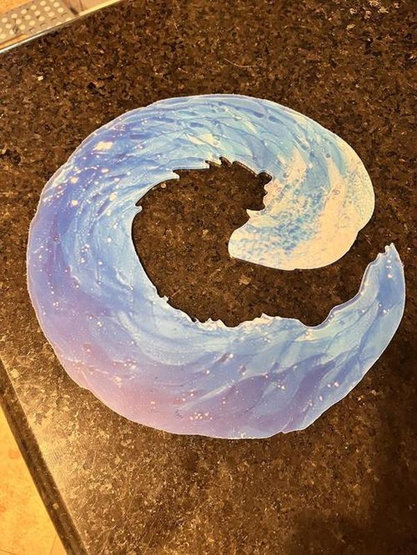 Sea wave fusion glass sculpture, wave art craft ornaments photo review