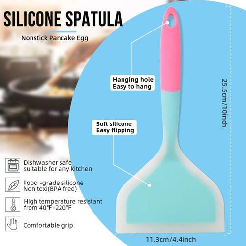 Silicone Spatula for Cooking Meat, Egg, Pizza - Non-Stick, Wide, Color Randomly