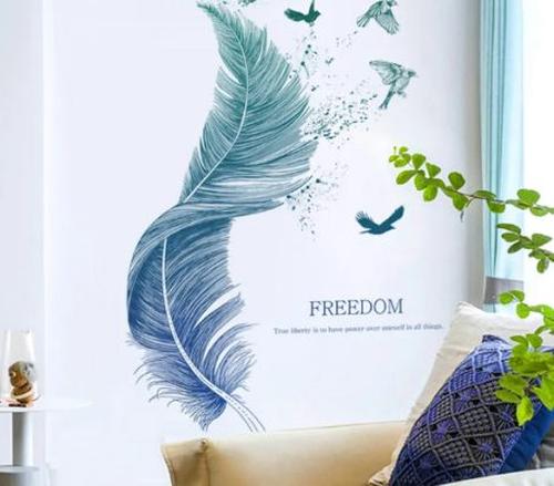 Simple Feather Wallpaper Bedroom Living Room Decoration Art