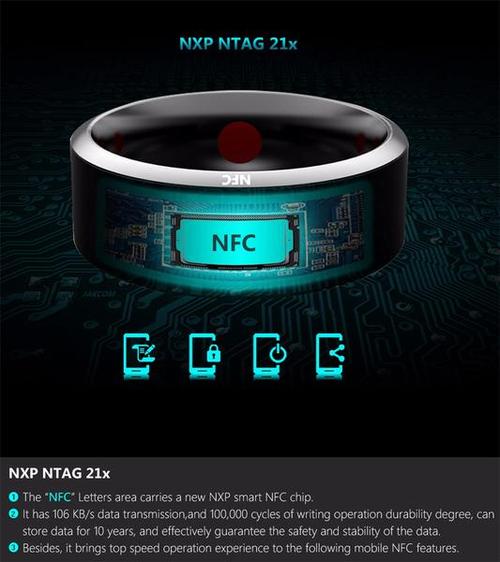 Smart Ring Bluetooth Wearable Device Multifunctional Black High-tech