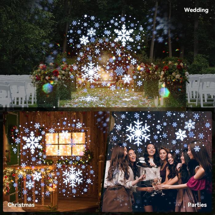 Snowflake Projector Lights Outdoor, Snowfall Lamp Night Light Projection, LED Christmas Projector Lights Waterproof