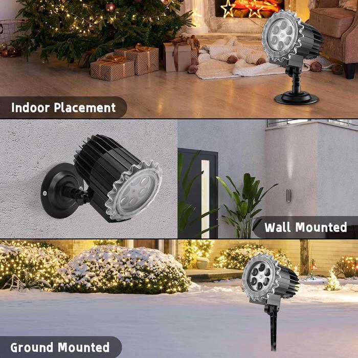 Snowflake Projector Lights Outdoor, Snowfall Lamp Night Light Projection, LED Christmas Projector Lights Waterproof