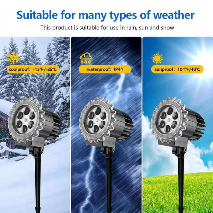 Snowflake Projector Lights Outdoor, Snowfall Lamp Night Light Projection, LED Christmas Projector Lights Waterproof