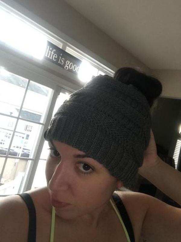 Soft Knit Beanie That's Perfect For Ponytails & Buns photo review