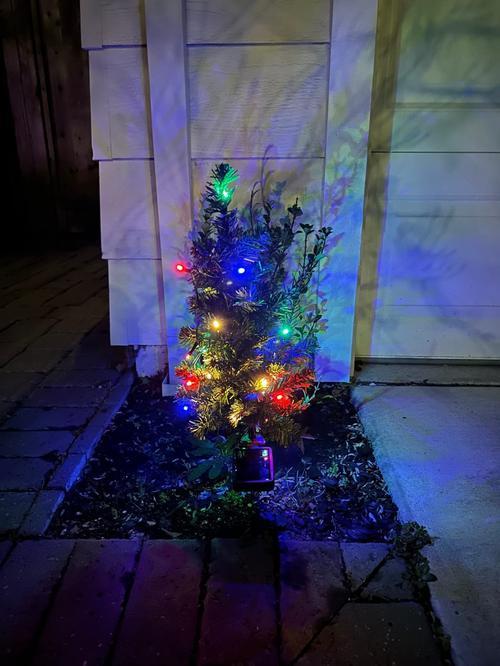 Solar Christmas Garden Stake Lights, Decorative Xmas Tree Solar Christmas Yard Stake Outdoor Waterproof Christmas Pathway Lights photo review