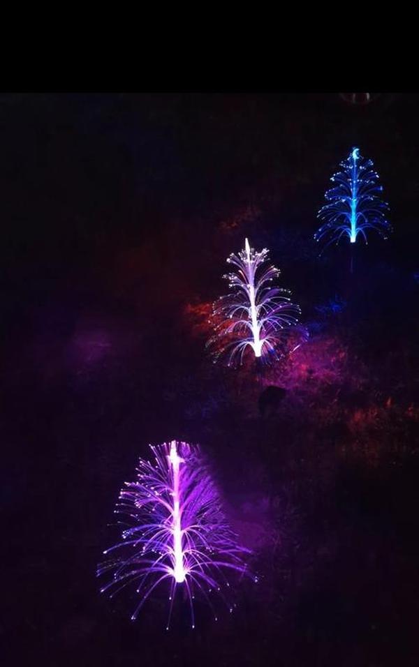 Solar Christmas Tree Lights Decorations Outdoor Waterproof 5 Layer Optical Fiber 7 Color Changing for Yard Pathway Outside photo review