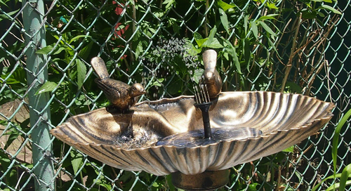 Solar Fountain Water Outdoor Garden Circular Floating Water Landscape photo review