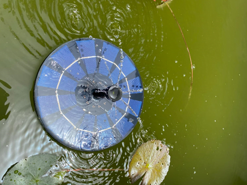 Solar Fountain Water Outdoor Garden Circular Floating Water Landscape photo review