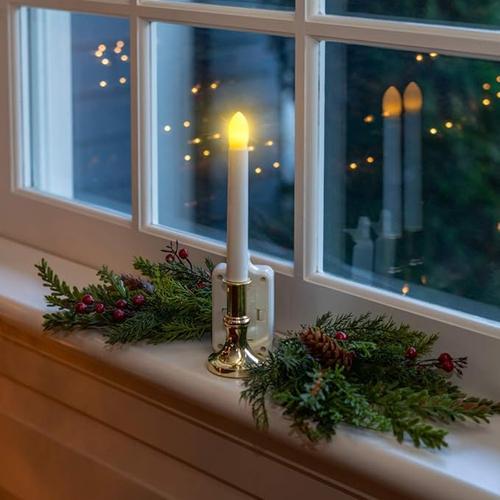 Solar-Powered Flickering LED Window Candles