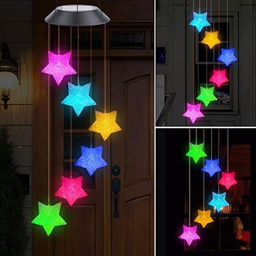 Solar Powered LED Wind Chimes for Indoor &amp; Outdoor Use
