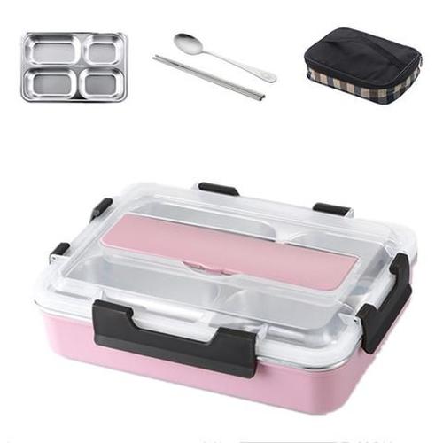 Stainless Steel Japanese Bento Lunch Box with Insulated Lid