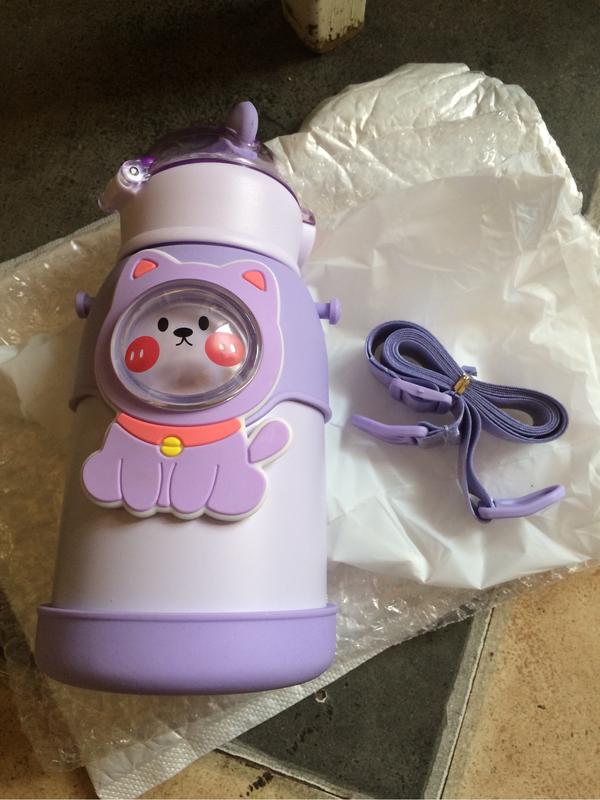 Stainless Steel Thermal Water Bottle For Children Cute Cartoon Thermos Mug photo review