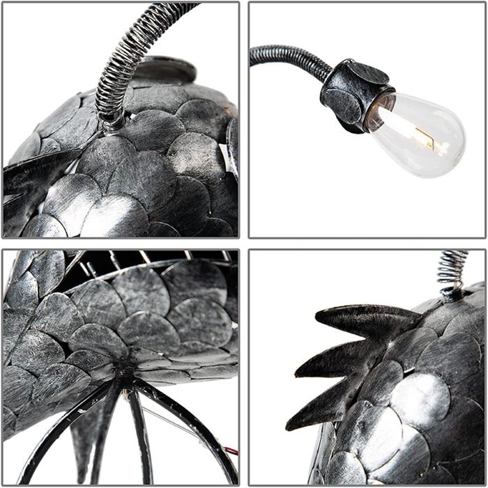 Rustic USB Angler Fish Lamp, Shark Lamp Steampunk Style Table Lamp, Steampunk Angler Fish Lamp, Anglerfish Lamp Retro Art Table Lamp