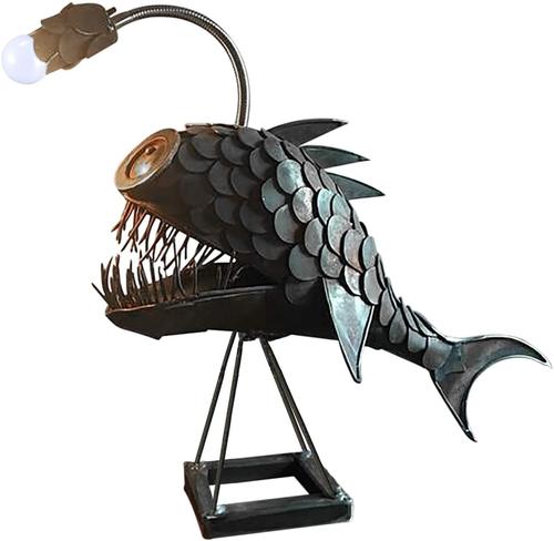 Steampunk Angler Fish Lamp, Anglerfish Lamp Floor-standing Retro Art Table Lamp