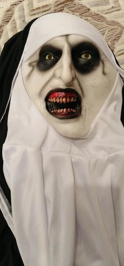 The Nun Horror Valak Mask With Headscarf Full Face For Halloween photo review