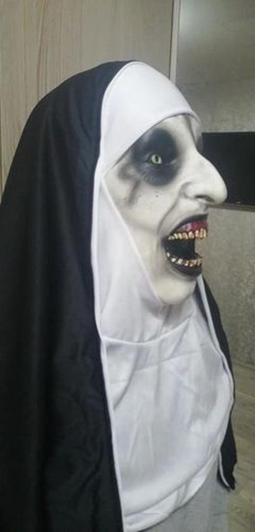 The Nun Horror Valak Mask With Headscarf Full Face For Halloween photo review