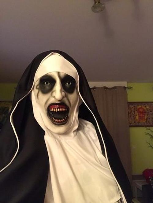 The Nun Horror Valak Mask With Headscarf Full Face For Halloween photo review