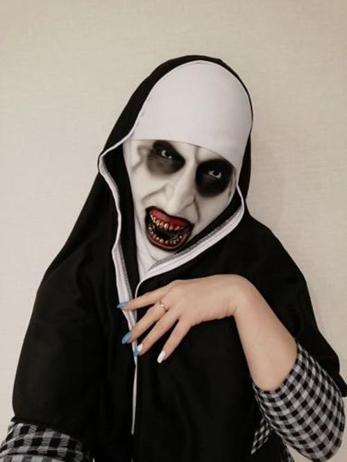 The Nun Horror Valak Mask With Headscarf Full Face For Halloween photo review