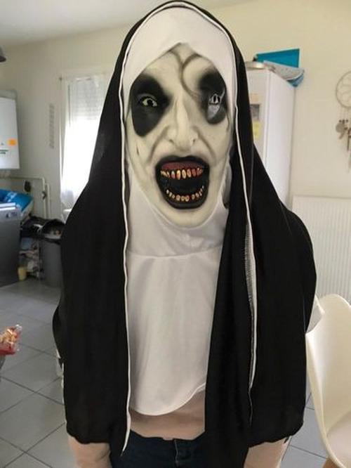 The Nun Horror Valak Mask With Headscarf Full Face For Halloween photo review