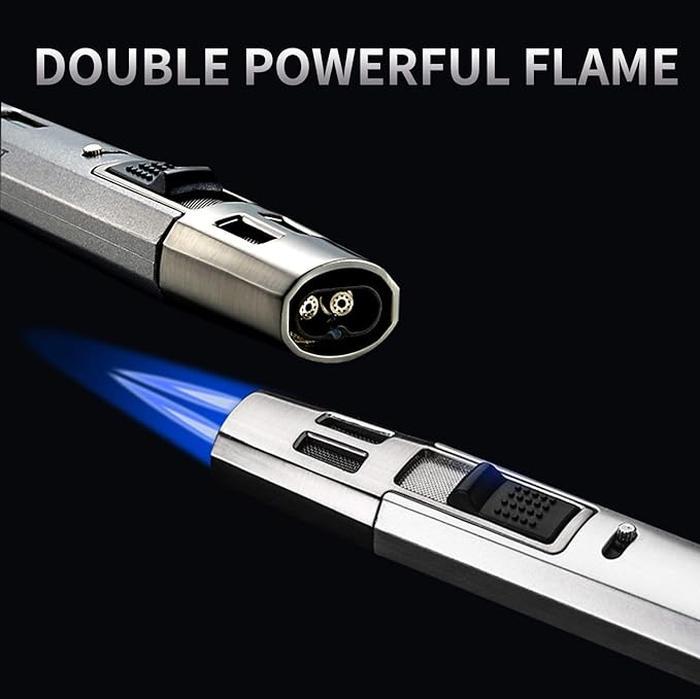 Torch Lighter Butane Lighter Refillable Jet Flame Torch Lighters Windproof Gas Long Torch Lighter Adjustable Butane Pen Lighter