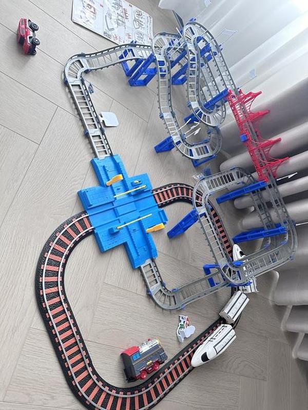 Toy Train Set for Toddlers, Train Track Set with Cars, Electric Train with Realistic Sound, Train Track Playset photo review