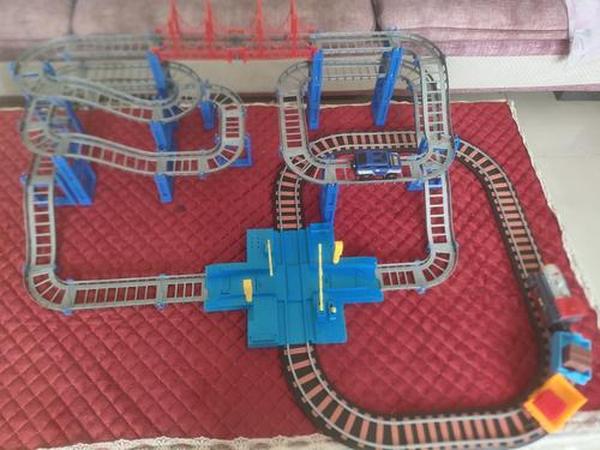 Toy Train Set for Toddlers, Train Track Set with Cars, Electric Train with Realistic Sound, Train Track Playset photo review