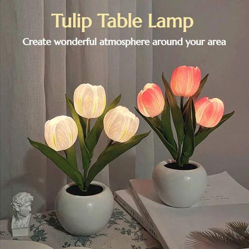 Tulip LED Night Light Simulation Flower Atmosphere Lamp for Home Decor