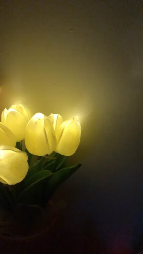 Tulip LED Table Lamp with Simulation Flower - Atmosphere Light for Bedroom Home Decoration photo review