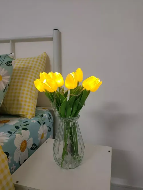 Tulip LED Table Lamp with Simulation Flower - Atmosphere Light for Bedroom Home Decoration photo review