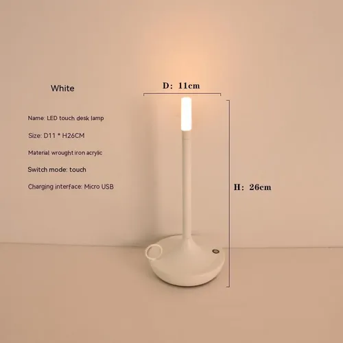 USB Rechargeable Wireless Touch Control Candle Lamp for Bedroom, Camping, and Night Light