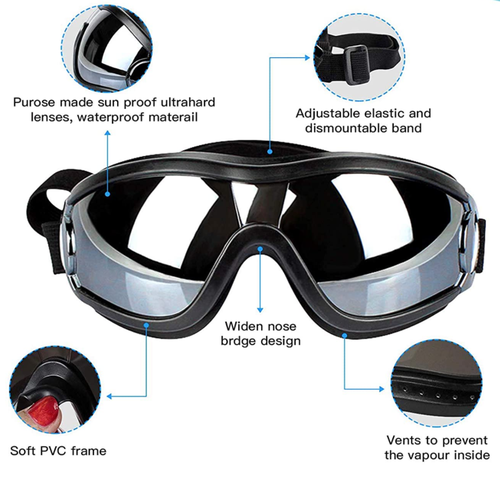 Waterproof Windproof Protective Dog Goggles with Sunscreen and UV Protection