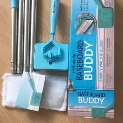 White Baseboard Buddy Multi-Use Cleaning Tool with Retractable Brush