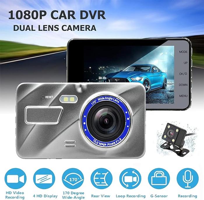 Wireless Front And Rear Dash Cam Dashboard Camera For Car With Night Vision