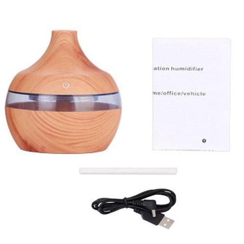 Wood Grain Aromatherapy USB Humidifier Drops Water Air Purification