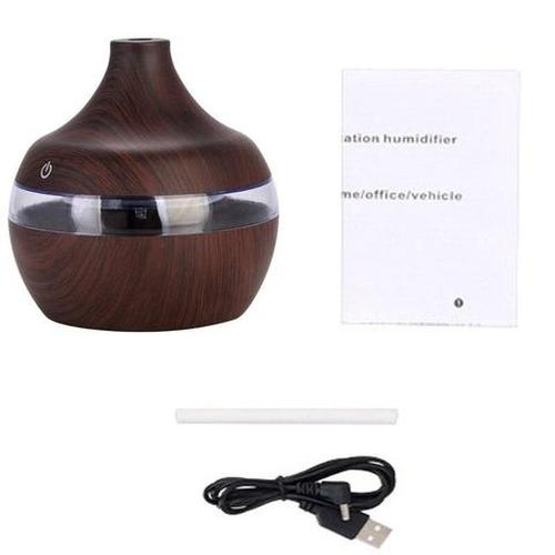 Wood Grain Aromatherapy USB Humidifier Drops Water Air Purification